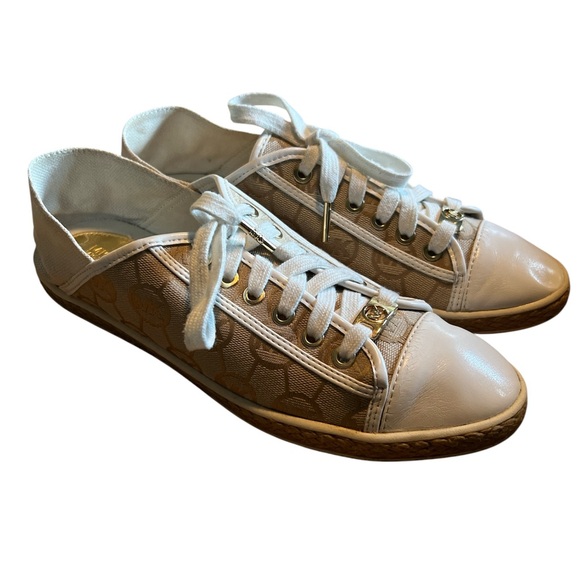Michael Kors Kristy Slide Logo Jacquard Sneakers Size 8 - Picture 1 of 7